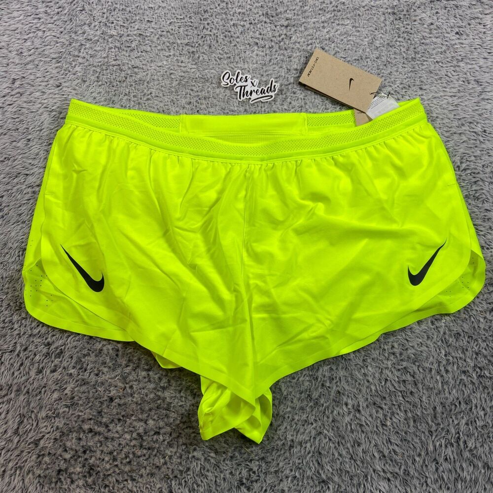 Nike AeroSwift Dri-FIT ADV 2" Brief-Lined Racing Shorts XL Men Volt FN3349-702